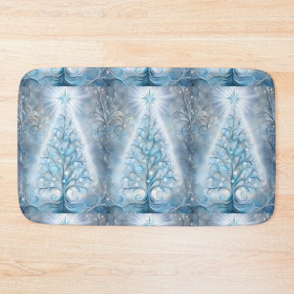 Item preview, SEASONS GREETING CHRISTMAS TREE Blue Sapphire Stained Glass Bejeweled Art Print on Demand ~Winter Wonderland Party Decoration~Birthday Gift~Favor designed and sold by Spinning Plates 360.