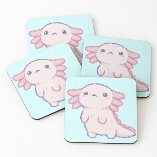Item preview, Sad Axolotl in the Rain Kawaii designed and sold by ArtPandax.
