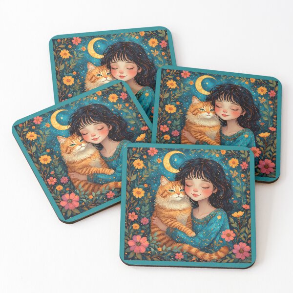 Item preview, Beautiful girl with a cat. designed and sold by Natalia-Vlad.