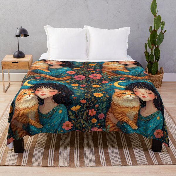 Item preview, Beautiful girl with a cat. designed and sold by Natalia-Vlad.