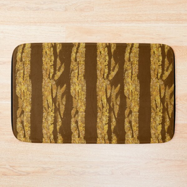 Item preview, Gold Glitter Zebra Stripes on Brown Background designed and sold by SassyArtistry.