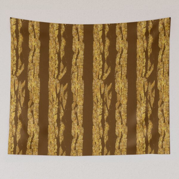 Item preview, Gold Glitter Zebra Stripes on Brown Background designed and sold by SassyArtistry.