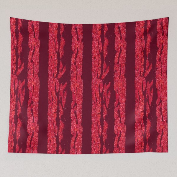 Item preview, Red Glitter Zebra Stripes on Dark Burgundy Background designed and sold by SassyArtistry.
