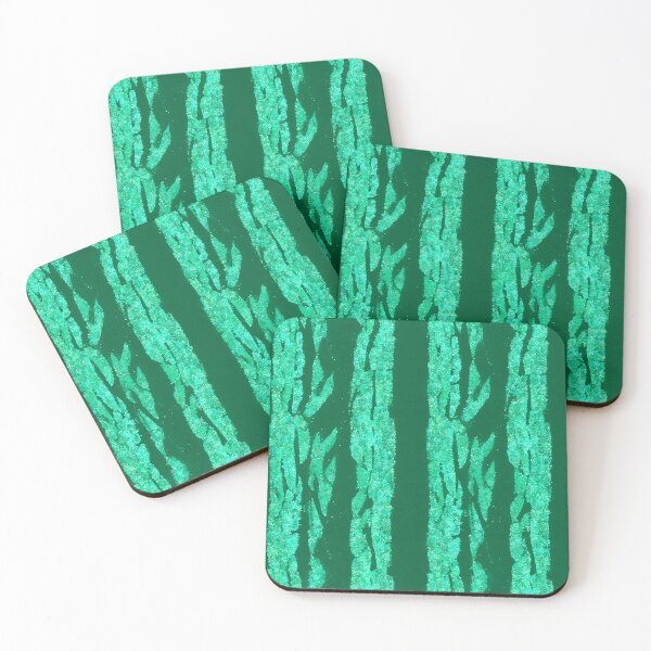 Item preview, Teal Glitter Zebra Stripes on Deep Green Background designed and sold by SassyArtistry.