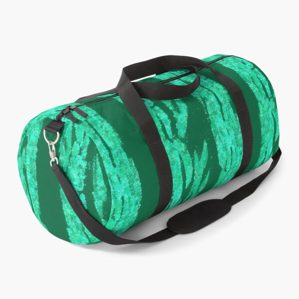 Item preview, Teal Glitter Zebra Stripes on Deep Green Background designed and sold by SassyArtistry.
