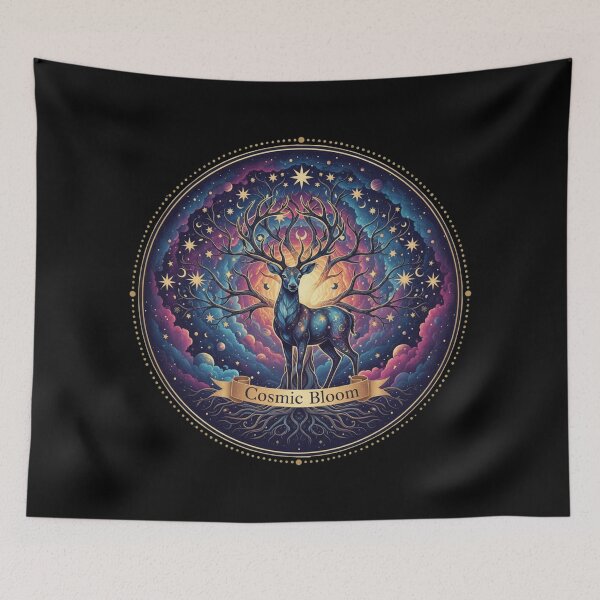 Item preview, Cosmic Bloom Deer T-Shirt | Mystical Tree of Life & Celestial Stag Art designed and sold by FluffinCool.