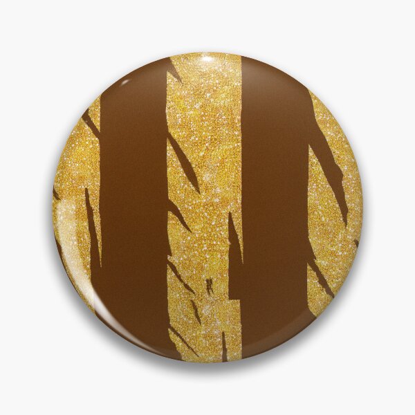 Item preview, Gold Glitter Zebra Stripes on Brown Background designed and sold by SassyArtistry.