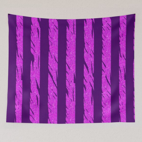 Item preview, Pink Glitter Zebra Stripes on Purple Background designed and sold by SassyArtistry.
