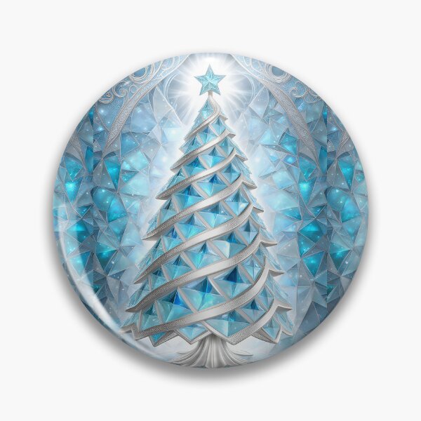 Item preview, SEASONS GREETING CHRISTMAS TREE Blue Sapphire Stained Glass Bejeweled Art Print on Demand ~Winter Wonderland Party Decoration~Birthday Gift~Favor designed and sold by Spinning Plates 360.