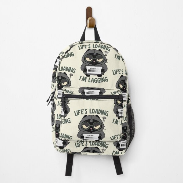 Item preview, Life's Loading I'm Lagging | Gamer Glitch Cat | Black Scowl designed and sold by IAPICTURE.
