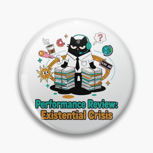 Item preview, Performance Review Existential Crisis | Corporate Burnout Cat | Black Scowl designed and sold by IAPICTURE.