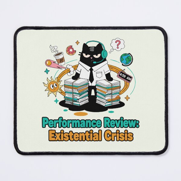 Item preview, Performance Review Existential Crisis | Corporate Burnout Cat | Black Scowl designed and sold by IAPICTURE.