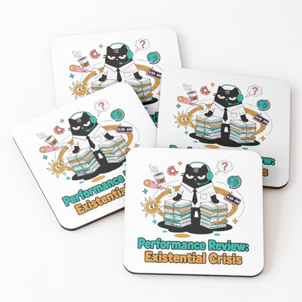 Item preview, Performance Review Existential Crisis | Corporate Burnout Cat | Black Scowl designed and sold by IAPICTURE.