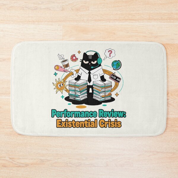 Item preview, Performance Review Existential Crisis | Corporate Burnout Cat | Black Scowl designed and sold by IAPICTURE.