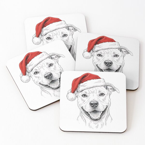 Item preview, Pitbull Christmas Hand Drawn Portrait designed and sold by EvrmoodCo.