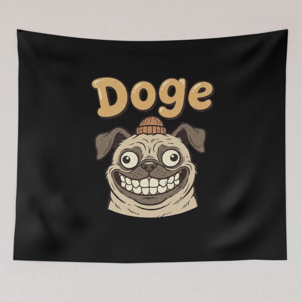 Item preview, Doge Pug is Wildin' - Straight Fire Meme Dog with a Sick Grin! designed and sold by FluffinCool.