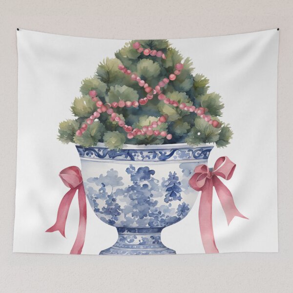 Item preview, Sweet Coquette Chinoiserie Christmas Tree in Footed Planter designed and sold by TheChinoiserie.