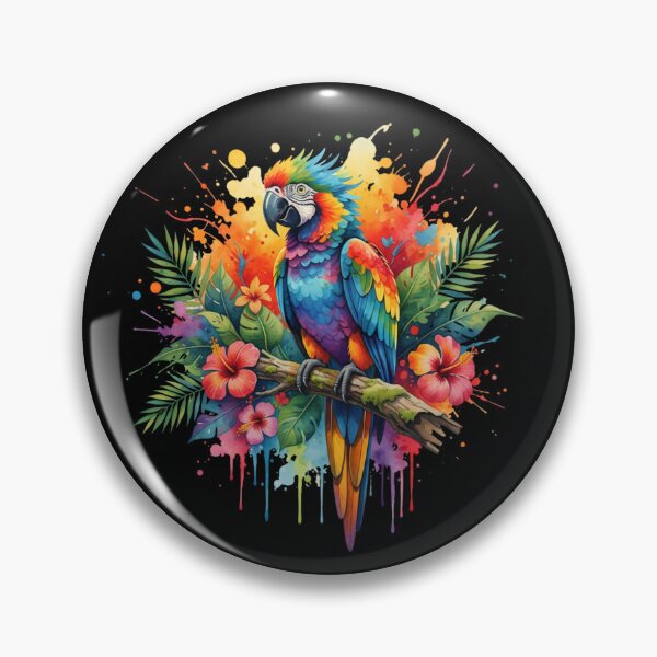 Item preview, Vibrant Watercolor Parrot Sticker | Tropical Rainbow Bird Splash Art designed and sold by FluffinCool.