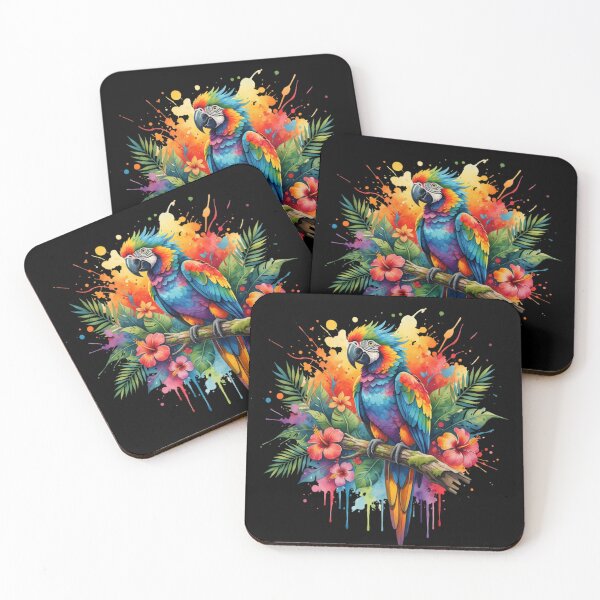 Item preview, Vibrant Watercolor Parrot Sticker | Tropical Rainbow Bird Splash Art designed and sold by FluffinCool.