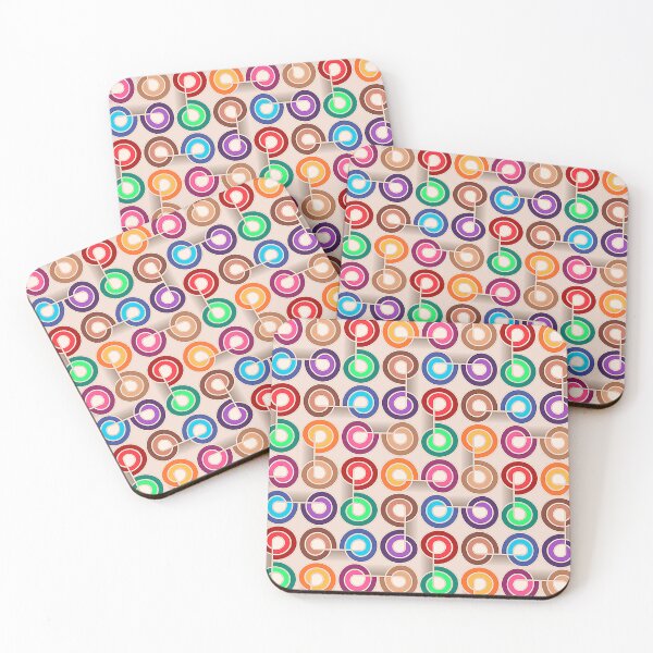 Item preview, Retro pattern of coloured interlinked circles. designed and sold by claireseyeview.
