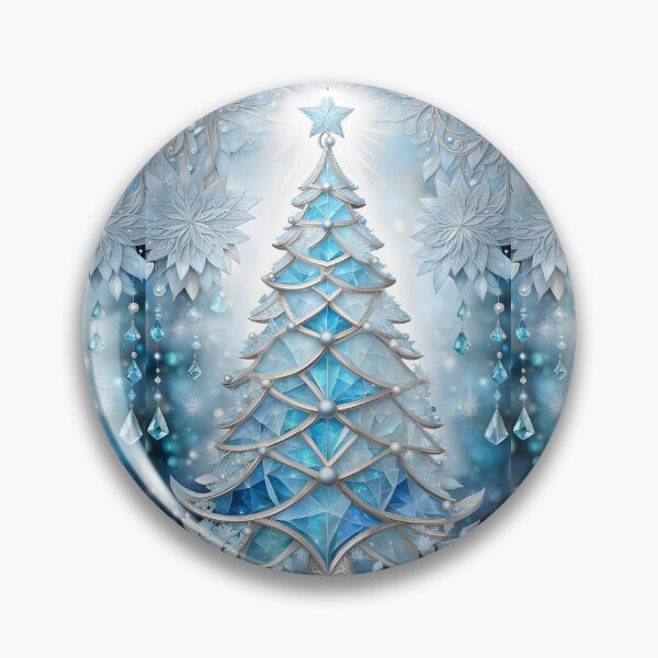 Artikelvorschau, WEIHNACHTSGRUSS WEIHNACHTSBAUM Blauer Saphir Buntglas-Kunstdruck auf Anfrage ~Winterwunderland-Partydekoration ~Geburtstagsgeschenk ~Gastgeschenk entworfen und verkauft von Spinning Plates 360.
