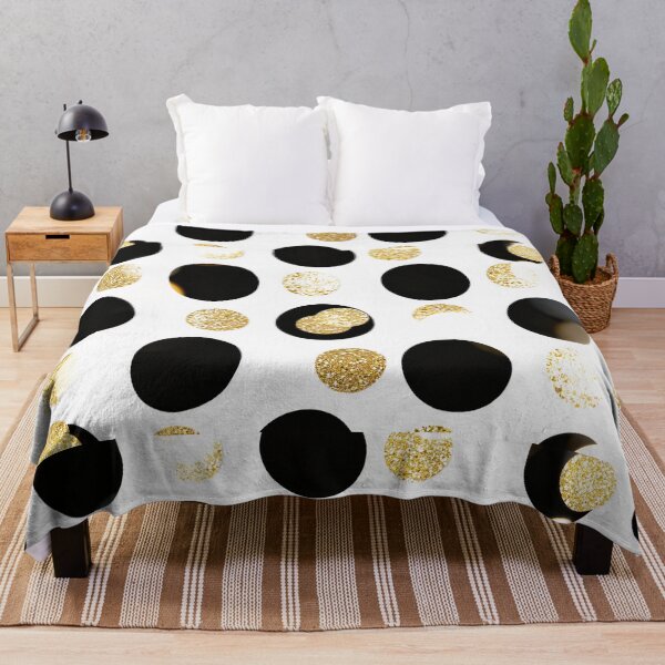 Item preview, Black Circles with Gold Glitter Confetti Pattern designed and sold by SassyArtistry.