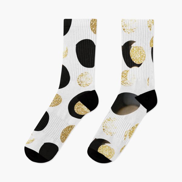 Item preview, Black Circles with Gold Glitter Confetti Pattern designed and sold by SassyArtistry.