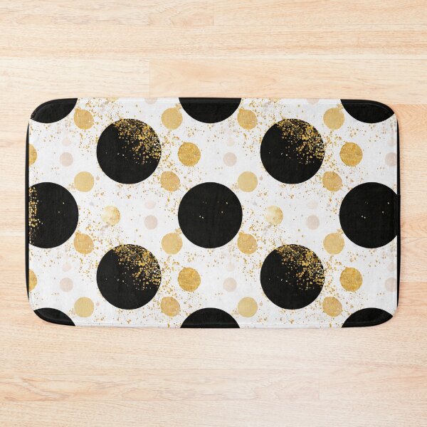 Item preview, Black Circles with Gold Glitter Dust Pattern designed and sold by SassyArtistry.
