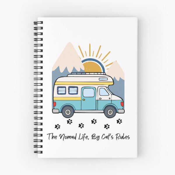 Aperçu de l'œuvre La vie nomade, selon les règles du chat. Un camping-car et un design de chat amusants créée et vendue par SofikoDesigns.