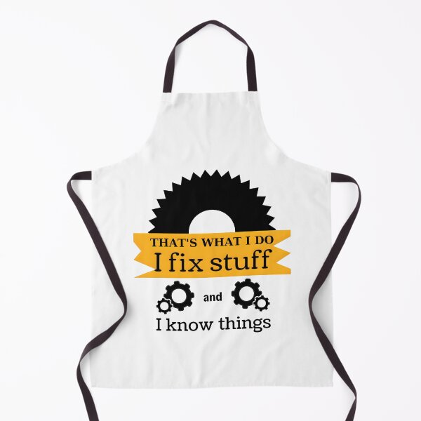 Item preview, I Fix Stuff and I Know Things – Gear Mechanic Quote Design designed and sold by CalmDownZone ⭐️⭐️⭐️⭐️⭐️.