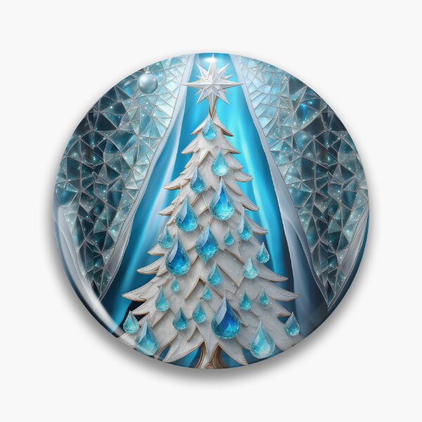 Artikelvorschau, WEIHNACHTSGRUSS WEIHNACHTSBAUM Blauer Saphir Buntglas-Kunstdruck auf Anfrage ~Winterwunderland-Partydekoration ~Geburtstagsgeschenk ~Gastgeschenk entworfen und verkauft von Spinning Plates 360.