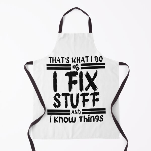 Item preview, I Fix Stuff and I Know Things – Minimal Black Mechanic Design designed and sold by CalmDownZone ⭐️⭐️⭐️⭐️⭐️.