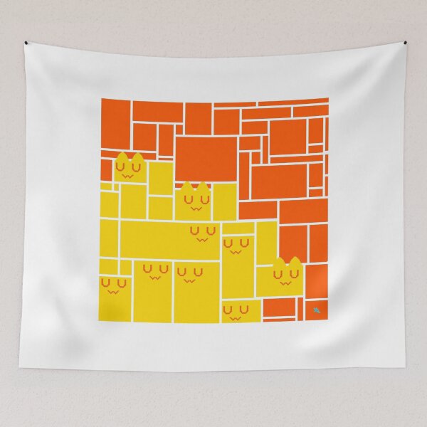 Item preview, Squishy Square Cat Wall designed and sold by chowlet.