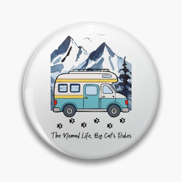 Aperçu de l'œuvre La vie nomade, selon les règles du chat. Un camping-car et un design de chat amusants créée et vendue par SofikoDesigns.