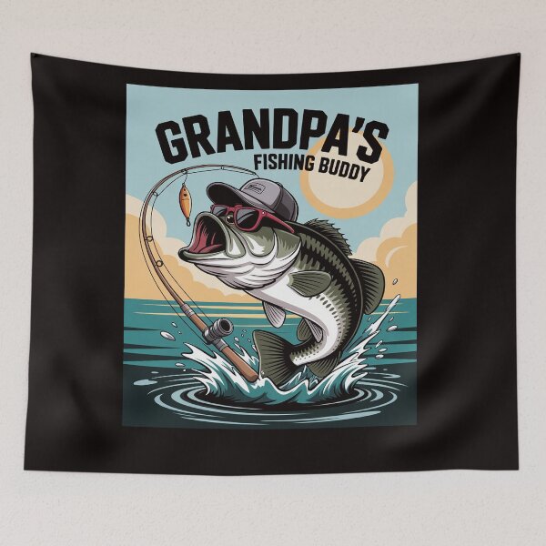 Item preview, Toddler Boy Grandpa Fishing Buddy Bass Fisherman Youth designed and sold by LapFemile.