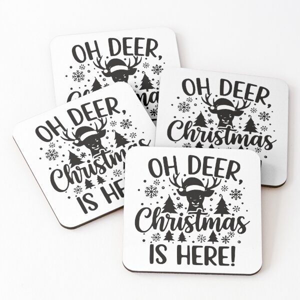 Item preview, Oh Deer Christmas Is Here – Cute Reindeer Funny Holiday T-Shirt designed and sold by malkeetart.