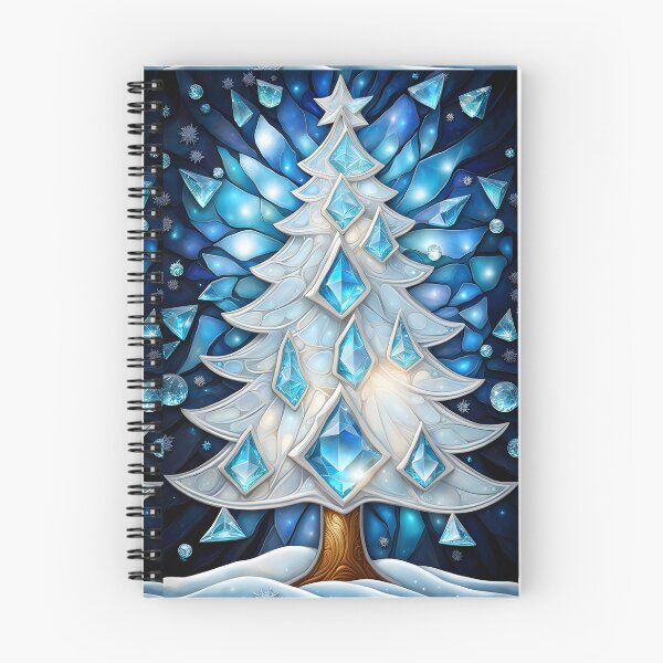 Item preview, SEASONS GREETING CHRISTMAS TREE Blue Sapphire Stained Glass Art Print on Demand ~Winter Wonderland Party Decoration~Birthday Gift~Favor designed and sold by Spinning Plates 360.