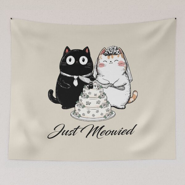 Item preview, Just Married Cats, Sweet Wedding Cake designed and sold by OrenjiArtShop.