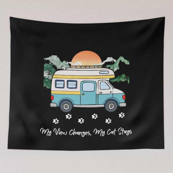 Item preview, My Views Changes, My Cat Stays. Funny RV and Cat design designed and sold by SofikoDesigns.