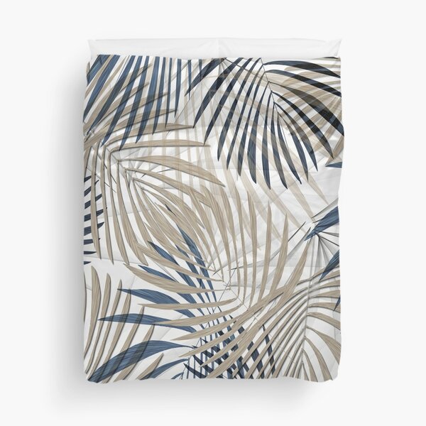 Vista previa del artículo con la obra «Blanco, azul marino y Khaki Palm Print», diseñado y vendido por SandAndChi.