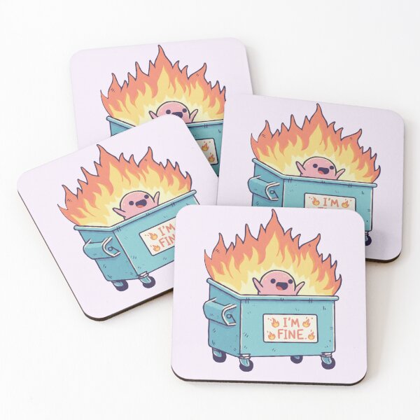 Item preview, I'M FINE Dumpster Fire - Ironic Humor Meme designed and sold by ArtPandax.