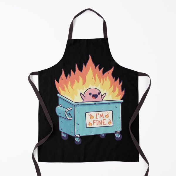 Item preview, I'M FINE Dumpster Fire - Ironic Humor Meme designed and sold by ArtPandax.