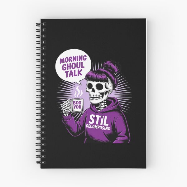 Item preview, Spooky Podcast Skeleton Coffee Goth Girl designed and sold by Sandrhaus.