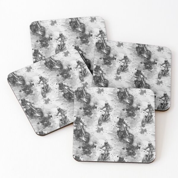 Item preview, Watercolor motorcycles bikers racing motorcyclists with splashes of grunge paint designed and sold by fuzzyfox.