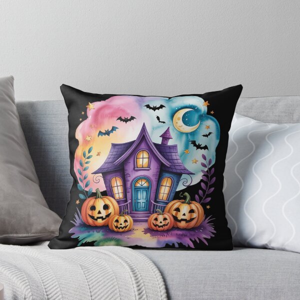 Item preview, Spooky Season Pumpkin Ghost Neon Halloween Boho Watercolor designed and sold by Sandrhaus.