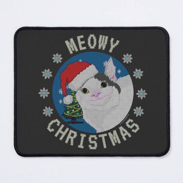 Item preview, Meowy Christmas – Cute Cat in Holiday Beanie with Christmas Tree (Ugly Sweater Style) designed and sold by LicencaPoetica.