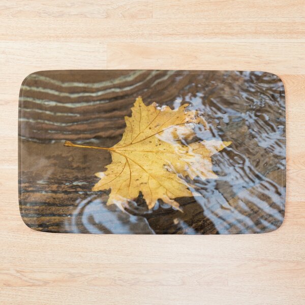 Item preview, Yellow Autumn Leaf Gliding on Rippling Water designed and sold by Georgia Mizuleva.
