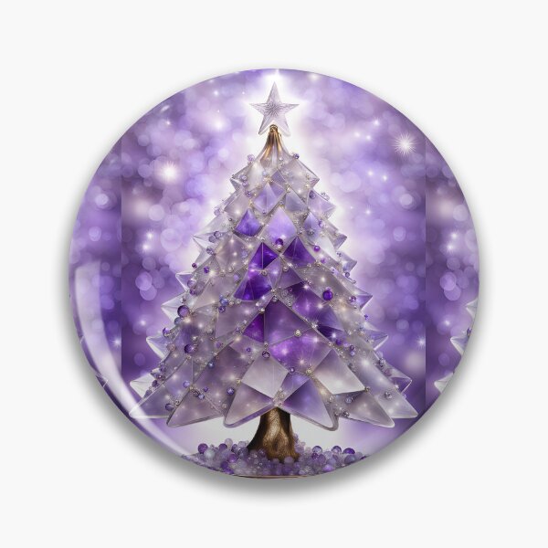Item preview, SEASONS GREETING CHRISTMAS TREE Purple Amethyst Sapphire Stained Glass Art Print on Demand ~Winter Wonderland Party Decoration~Birthday Gift~Favor designed and sold by Spinning Plates 360.