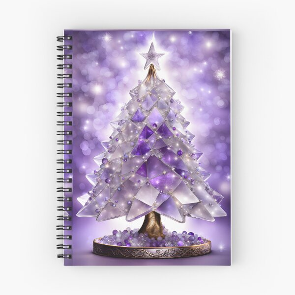 Item preview, SEASONS GREETING CHRISTMAS TREE Purple Amethyst Sapphire Stained Glass Art Print on Demand ~Winter Wonderland Party Decoration~Birthday Gift~Favor designed and sold by Spinning Plates 360.