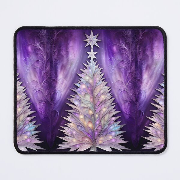 Item preview, SEASONS GREETING CHRISTMAS TREE Purple Amethyst Sapphire Stained Glass Art Print on Demand ~Winter Wonderland Party Decoration~Birthday Gift~Favor designed and sold by Spinning Plates 360.